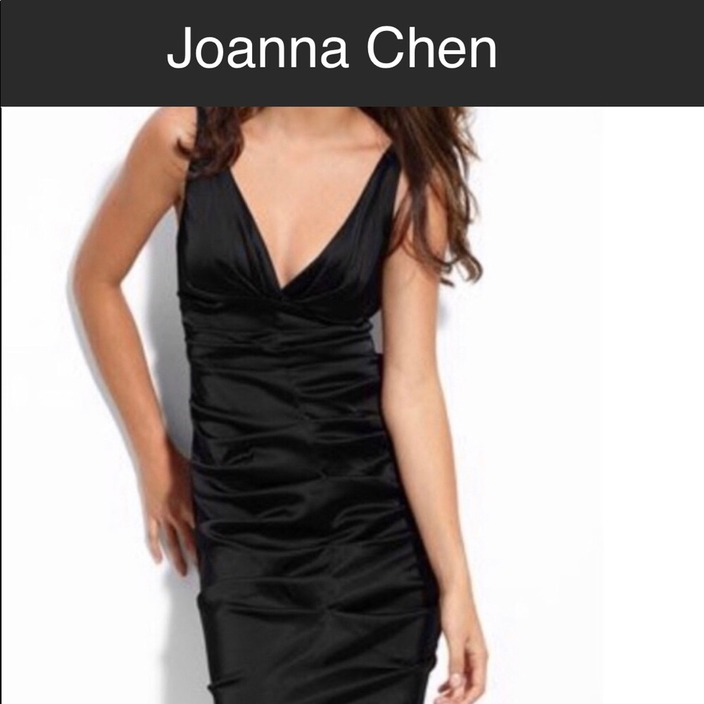 Deep Plunge, Ruched, Satin Fitted Cocktail Dress
